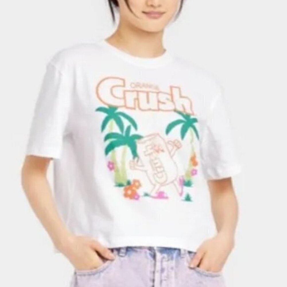 Orange Crush Cropped Graphic T-shirt Size XXL